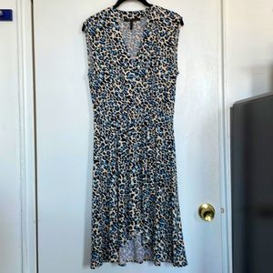 BCBG Maxazria Leopard Print Faux Wrap Dress S